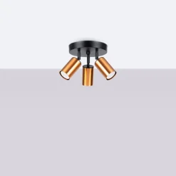 Plafon WINX 3P czarny/miedź