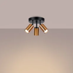 Plafon WINX 3P czarny/miedź