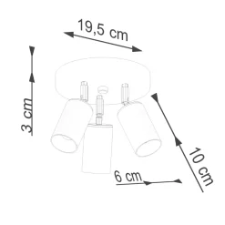 Plafon WINX 3P czarny/miedź