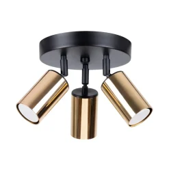 Plafon WINX 3P czarny/złoty