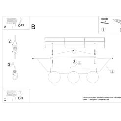Plafon YOLI 3 biały