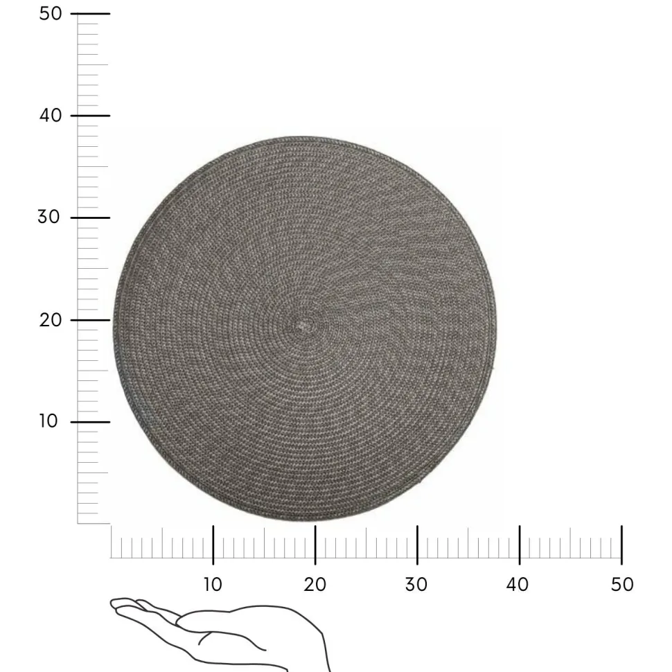 Podkładka 38 cm pleciona szara