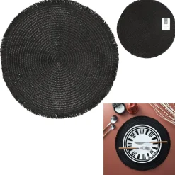 Podkładka pod talerz czarna 38cm boho