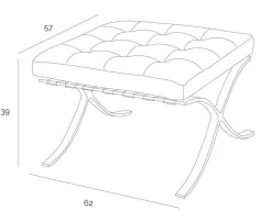 Podnóżek BA1 Premium Inspirowany Barcelona brązowy jasny