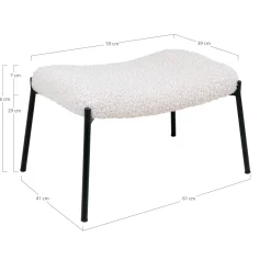 Podnóżek Glasgow baranek biały