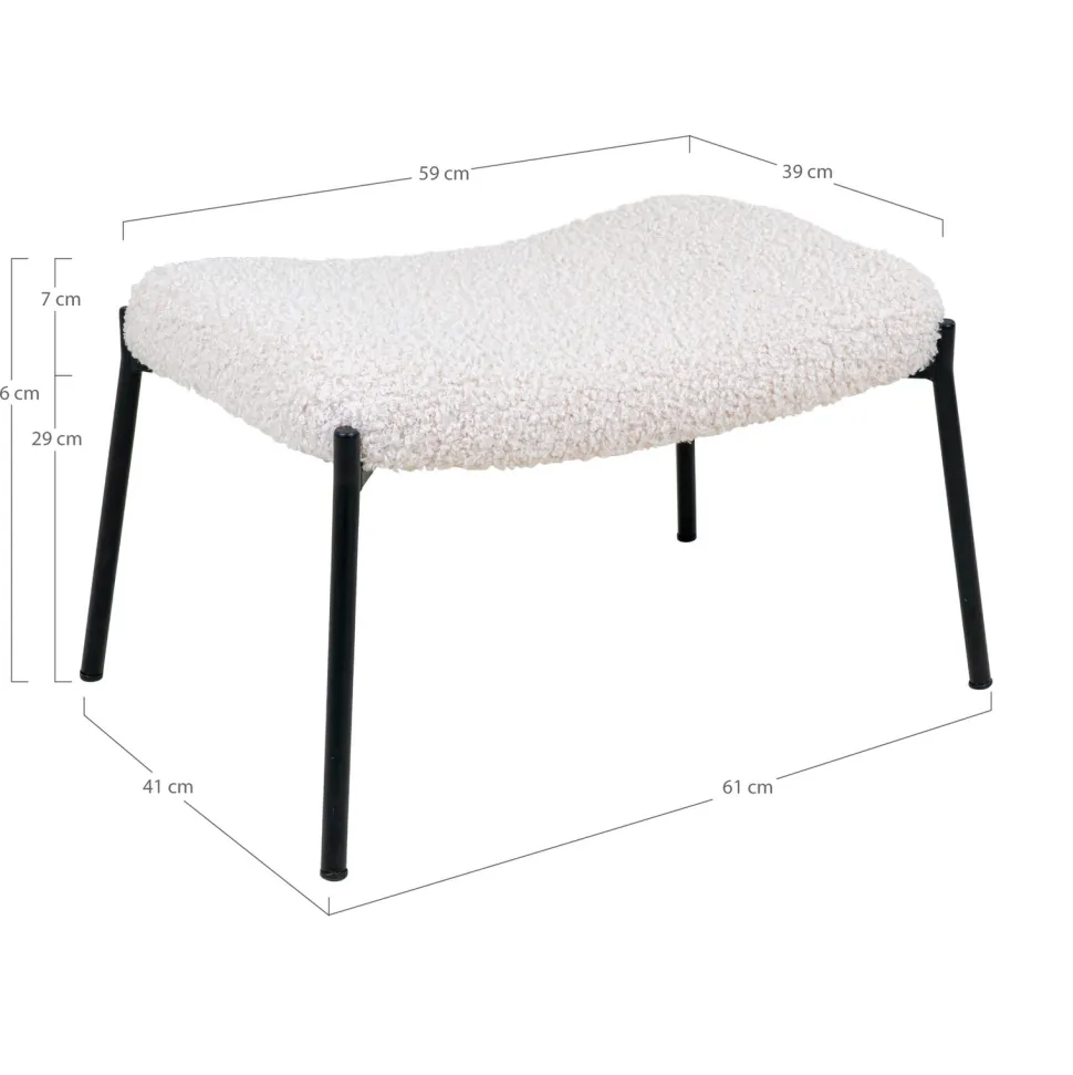 Podnóżek Glasgow baranek biały