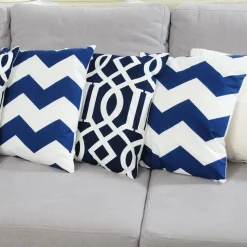 Poduszka Chevron 40x40cm biały/granatowy