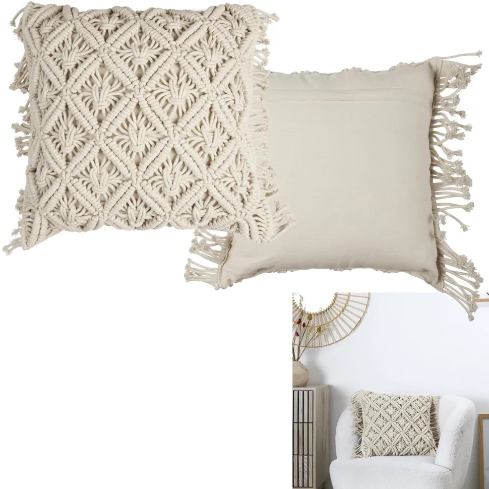Poduszka Macrame 40x40 cm beżowa