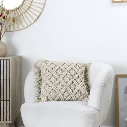 Poduszka Macrame 40x40 cm beżowa