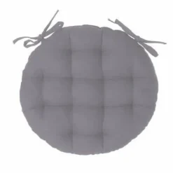 Poduszka na krzesło 38cm okrągła szara
