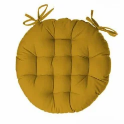 Poduszka na krzesło 38cm okrągła żółta