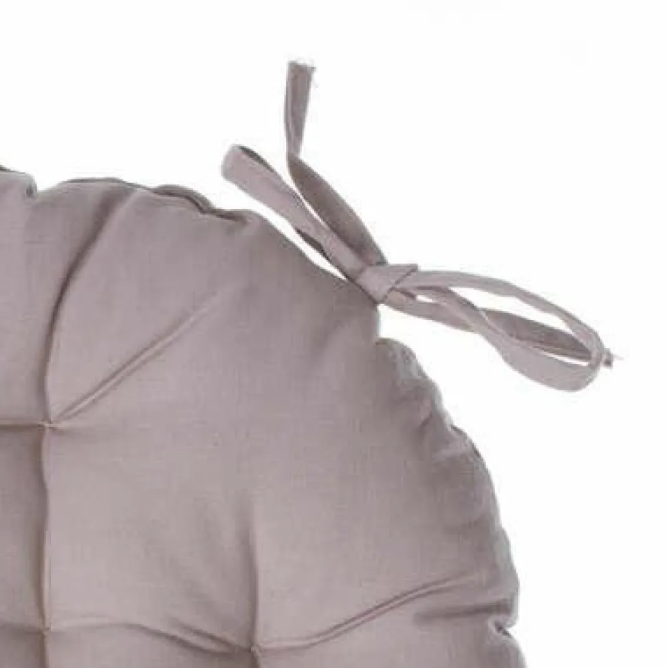 Poduszka na krzesło 38cm okrągła lniana