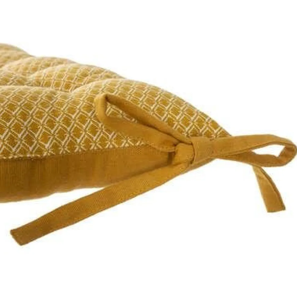 Poduszka na krzesło kwadrat 38cm żółta