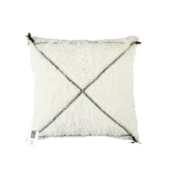 Poduszka Sherpa biała z czarnym wzorem