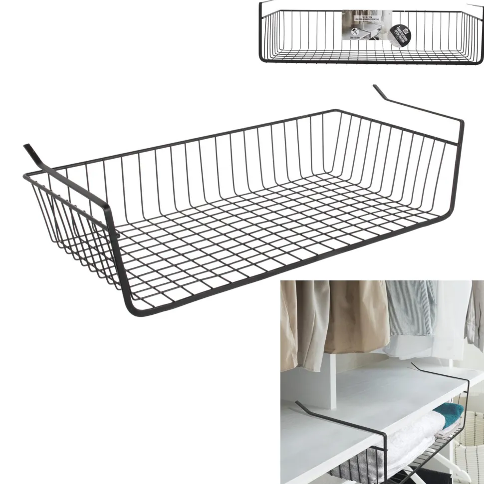 Podwieszany kosz podpółkowy L czarny