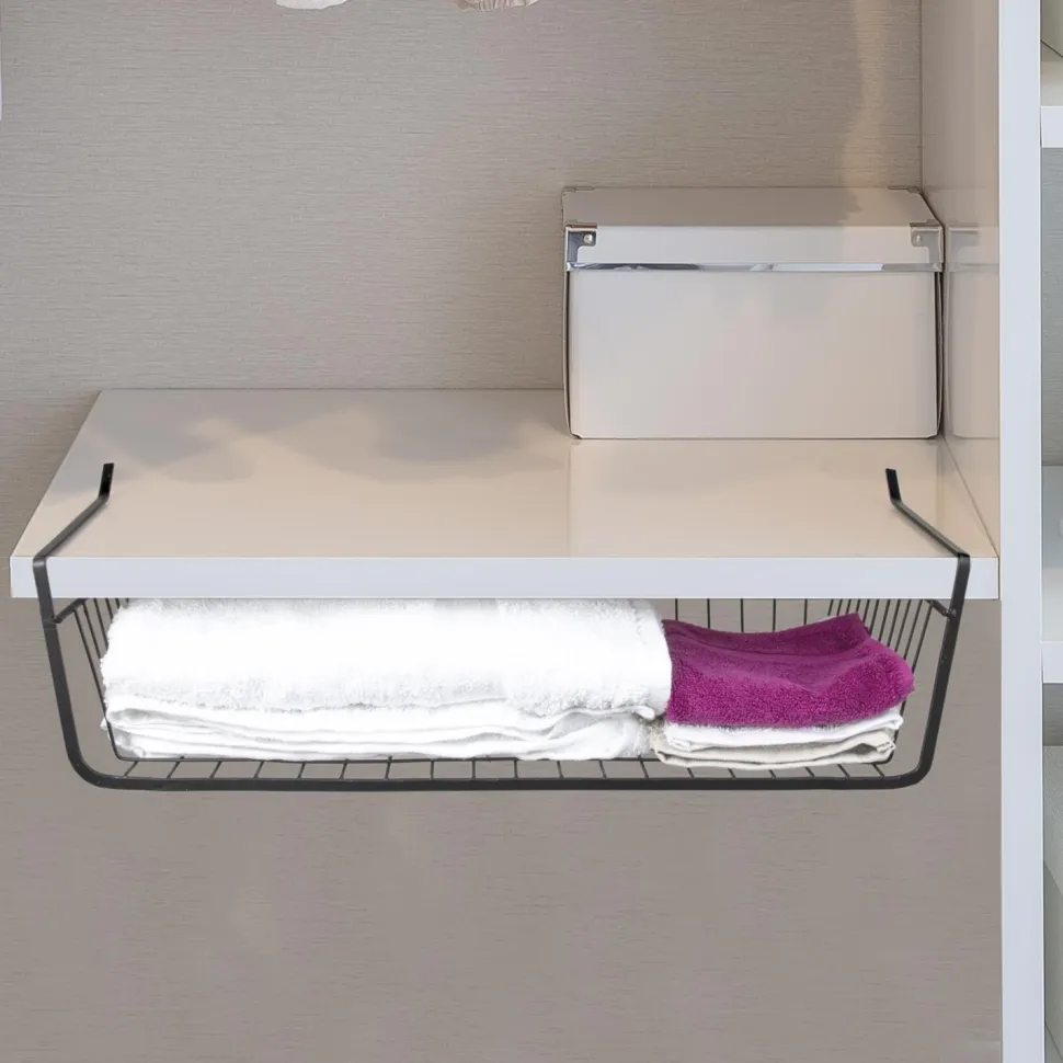 Podwieszany kosz podpółkowy L czarny