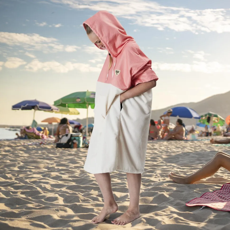 Ponczo Ainsa ręcznikowe różowe