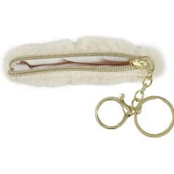 Portfelik futrzany kremowy