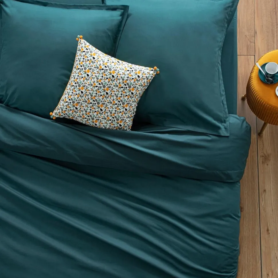 Poszewka na poduszkę 63 x 63 cm bawełna turkusowa