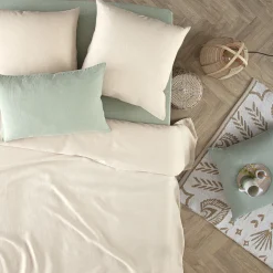 Poszewka na poduszkę 50 x 70 cm 100% len  seledynowa