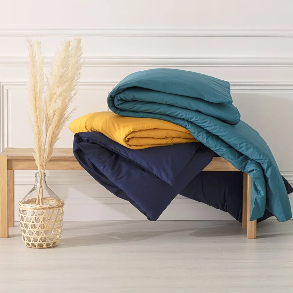 Poszwa na kołdrę 140 x 200 cm bawełna niebieska