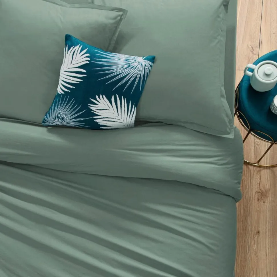 Prześcieradło z gumką 90 x 190 cm z zakładką 30 cm bawełna zielone