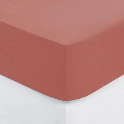 Prześcieradło z gumką 160 x 200 cm z zakładką 30 cm bawełna różowe