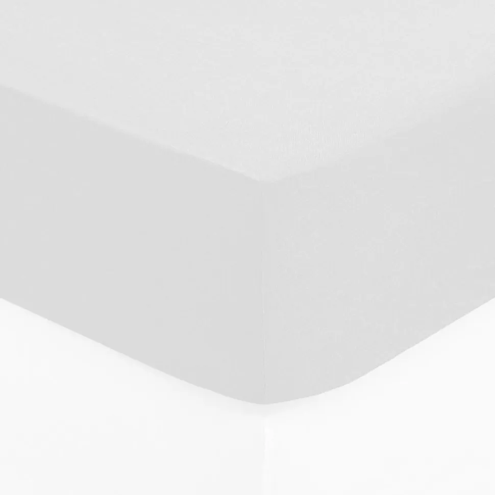 Prześcieradło z gumką 160 x 200 cm z zakładką 30 cm bawełna białe