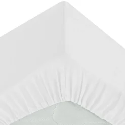 Prześcieradło z gumką 160 x 200 cm z zakładką 30 cm bawełna białe