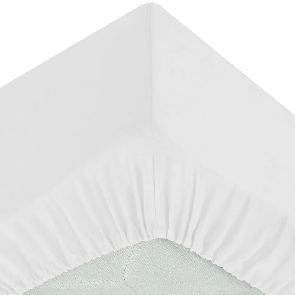 Prześcieradło z gumką 160 x 200 cm z zakładką 30 cm bawełna białe