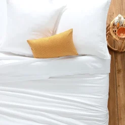 Prześcieradło z gumką 90 x 190 cm  z zakładką 30 cm białe bawełniane