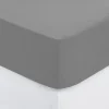 Prześcieradło z gumką 90 x 190 cm  z zakładką 30 cm szare bawełniane