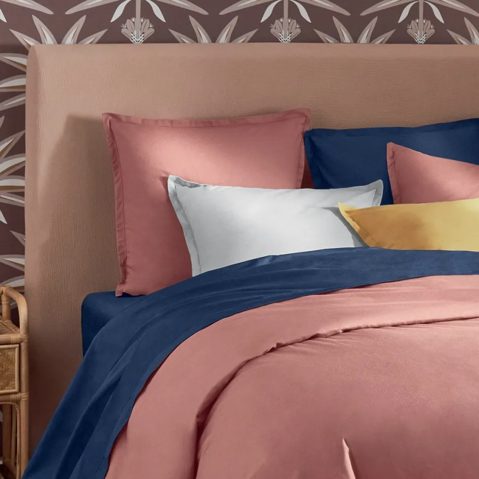 Prześcieradło z gumką 160 x 200 cm z zakładką 30 cm bawełna niebieskie