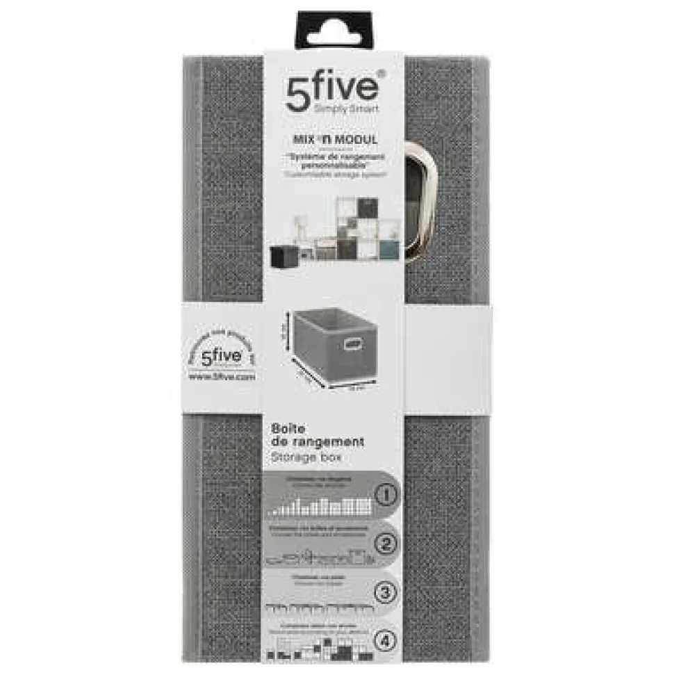 Pudełko do regału 15x31cm gładkie szare