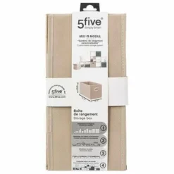 Pudełko do regału 15x31cm gładkie beżowe  ciemne