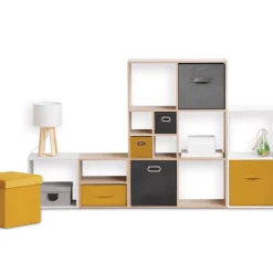 Pudełko do regału 31x31cm Velvet żółte