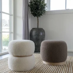 Pufa Belfort teddy brązowa