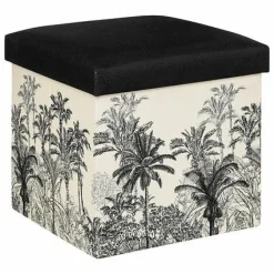 Pufa Benicio rozkładana czarno-biała