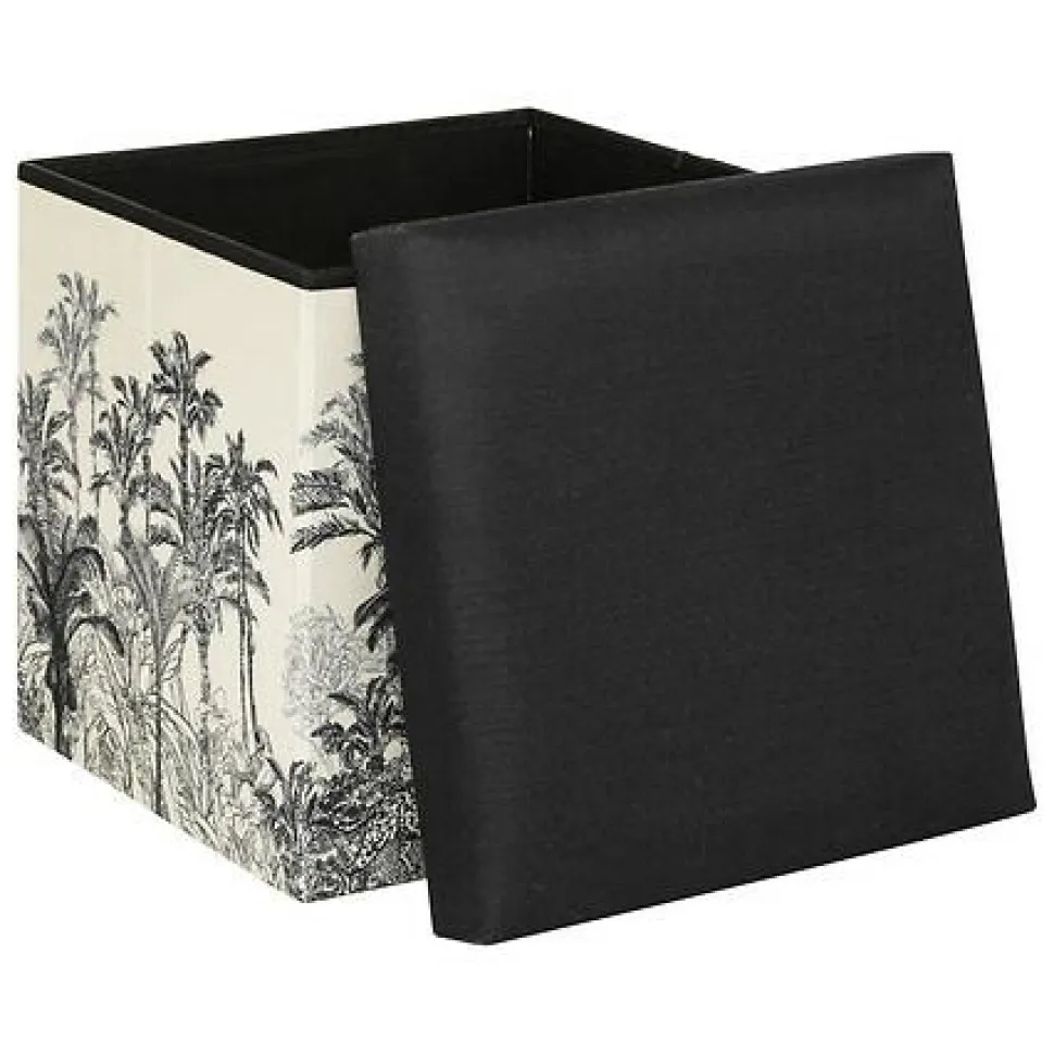 Pufa Benicio rozkładana czarno-biała