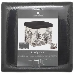 Pufa Benicio rozkładana czarno-biała