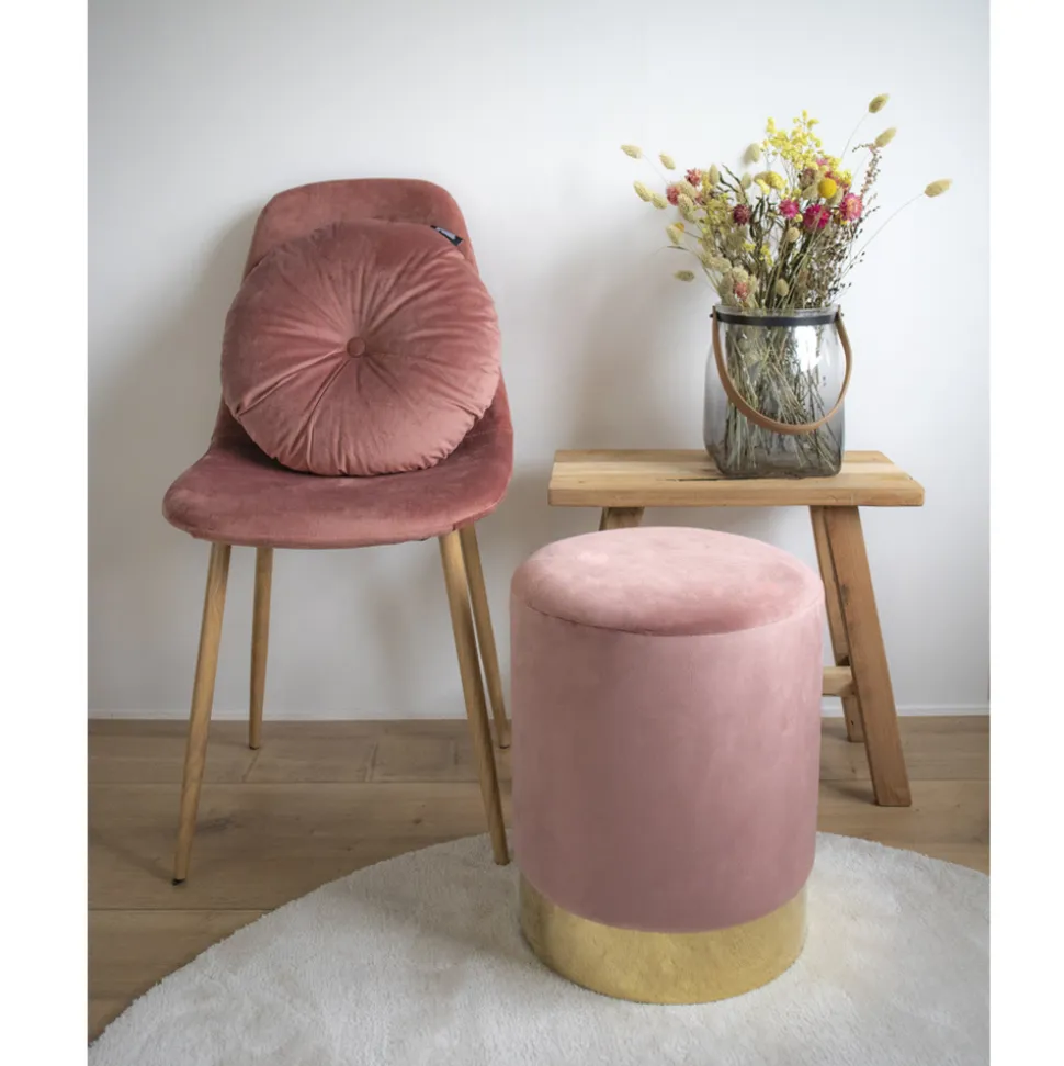 Pufa Gamby różowa/złota