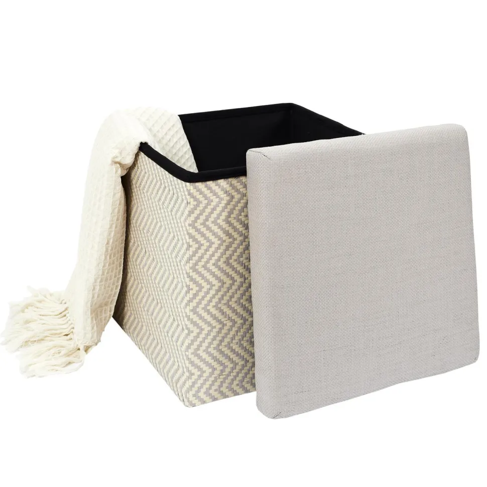 Pufa Intesi Vels Boho szaro beżowa