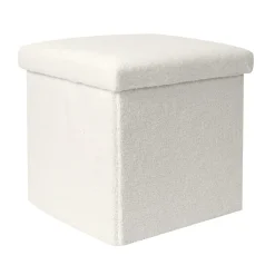 Pufa Intesi Vels Boucle biała składana