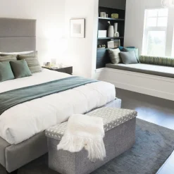 Pufa Intesi Velse light grey print white składana