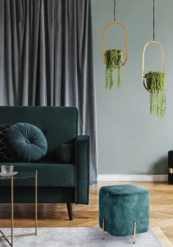 Pufa Izbit Velvet niebieska glamour