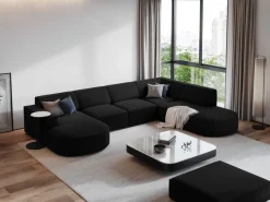 Pufa Jodie Black Structured Fabric