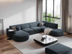 Pufa Jodie Blue Structured Fabric