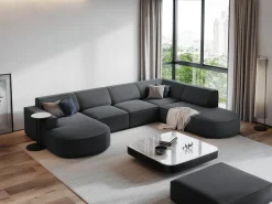 Pufa Jodie Dark Grey Structured Fabric