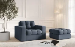 Pufa Justin Dark Blue Structured Fabric