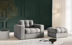 Pufa Justin Light Grey Structured Fabric